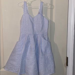 Adorable blue & white striped dress!